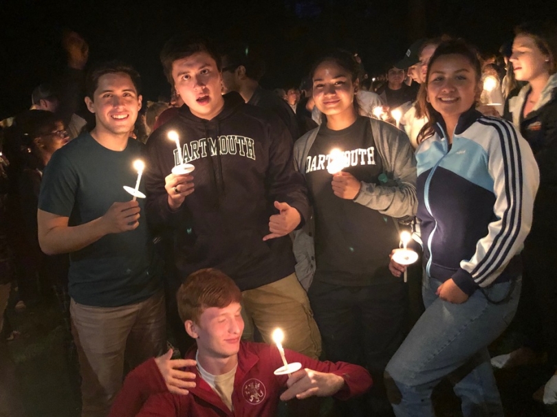 Me and a few friends during the candlelight ceremony. Gabe and friends during candlelight ceremony