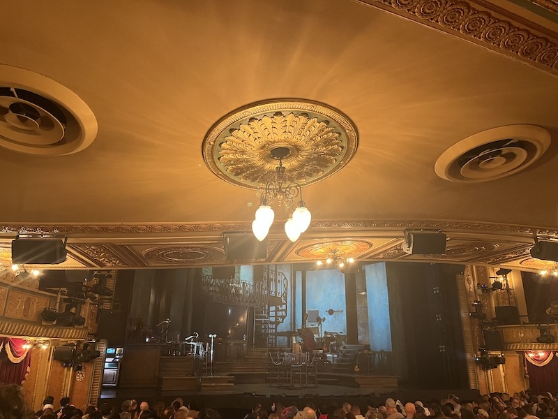 An image of the set of Hades Town, inside the Walter Kerr Theatre