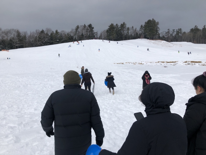 Marching to the golf course