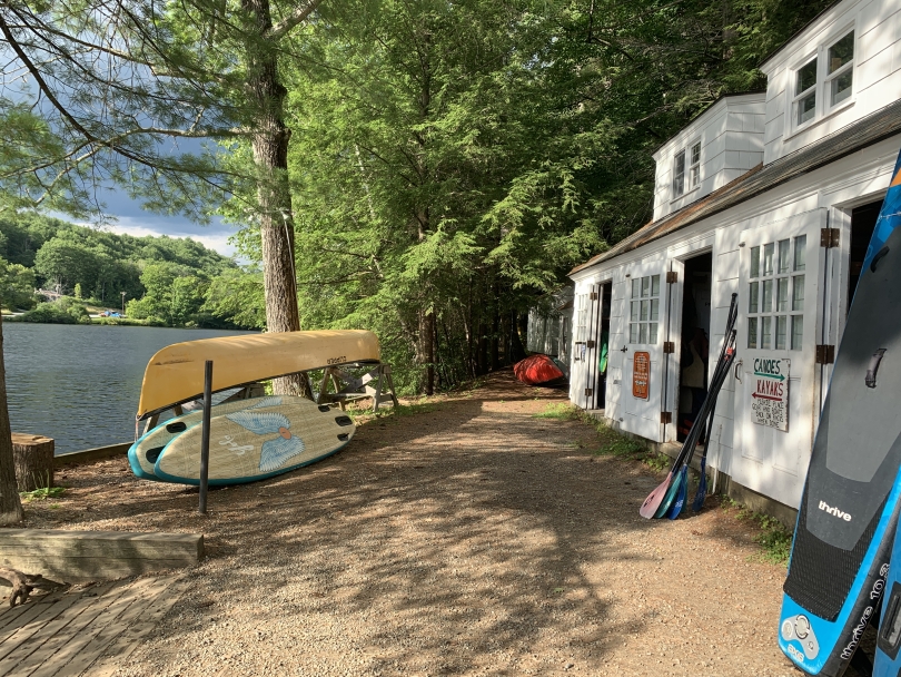 Passing by Ledyard Boathouse on a sunny afternoon walk