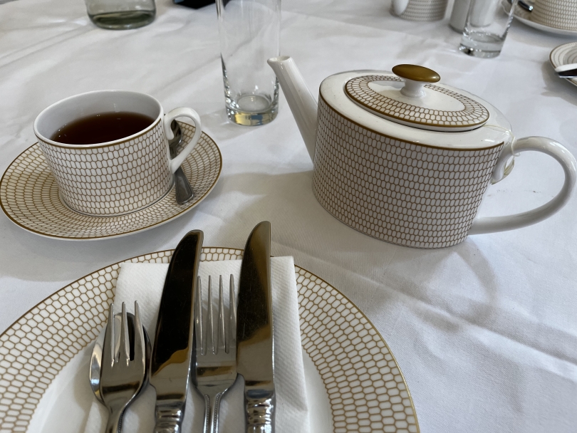 An image of tea and a plate