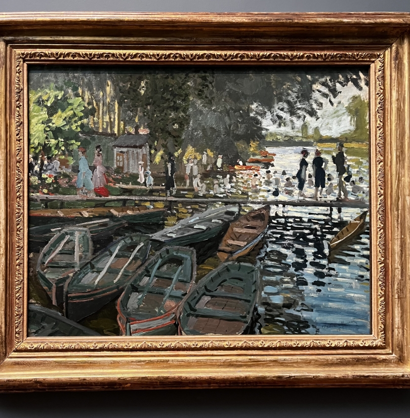 an image of a Monet painting of boats on a river