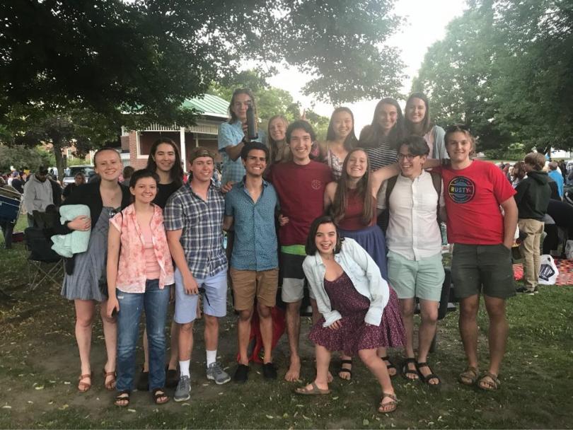 group of people by outdoor concert
