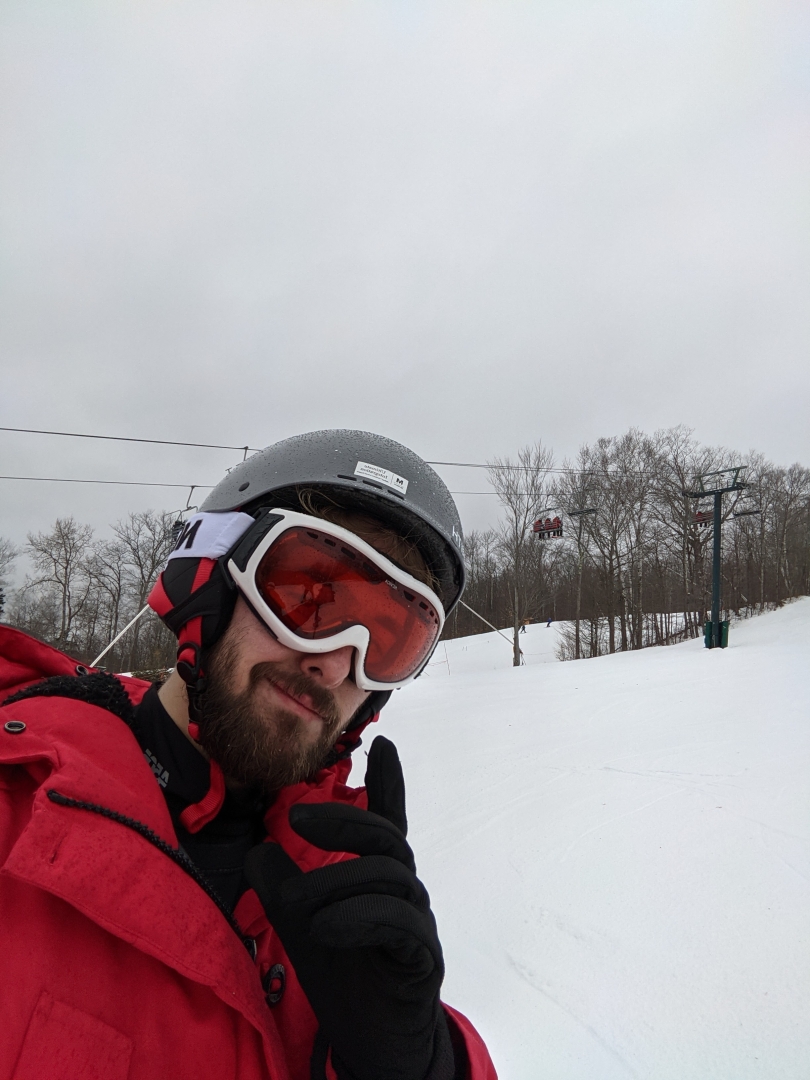 Ski pix! Me standing on a hill while skiing!