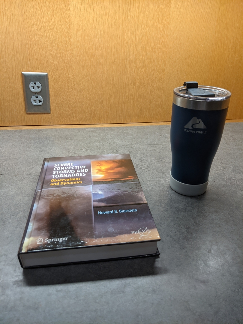 Meteorology textbook and coffee time