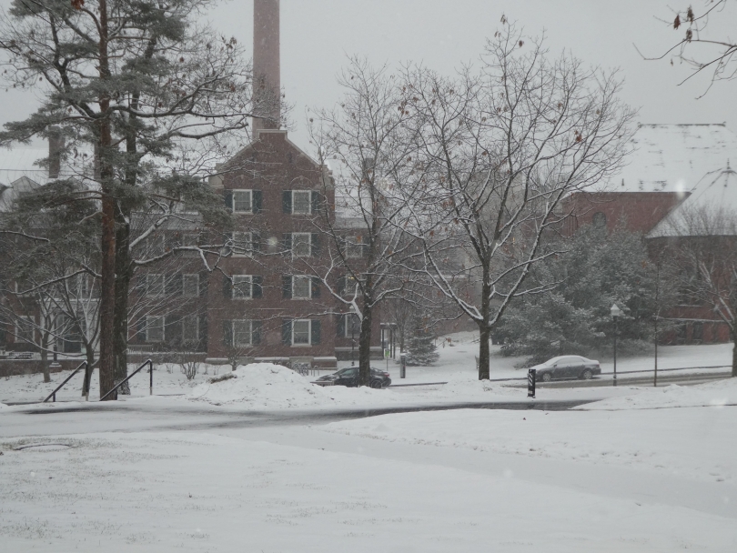 Gorgeous snow-covered campus