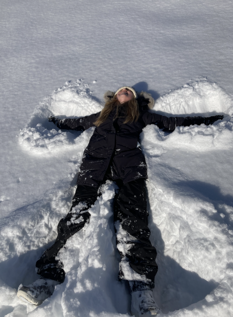 Snow angels after a snowfall!