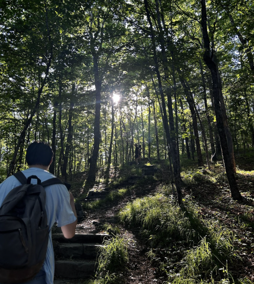 A picture of the hike trail on the Gile Mountain