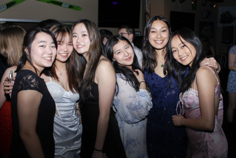 A picture of my 5 friends and I at our sorority formal