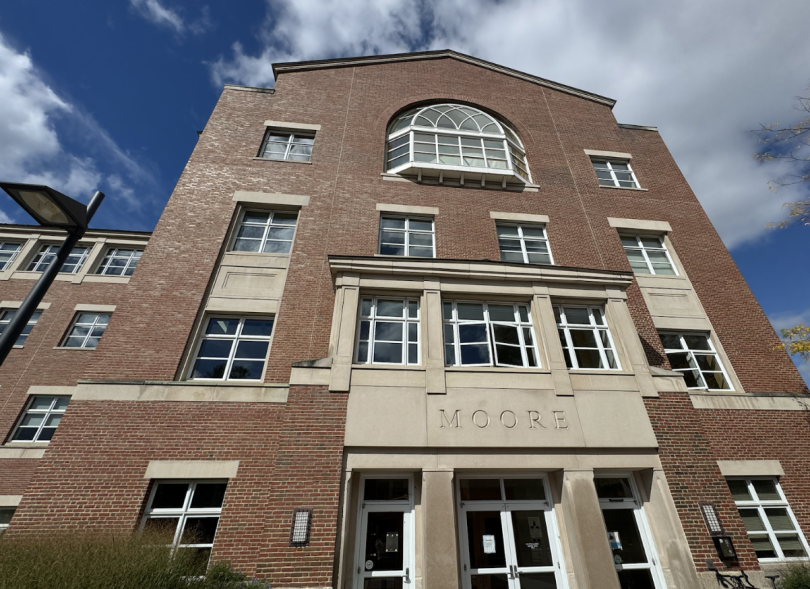 An outside look at Moore on a nice fall day.