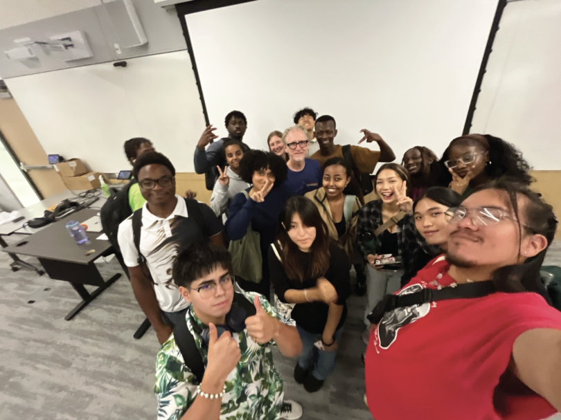  A high angle shot of Professor Campbell, surrounded by students who lived on the second floor in FYSEP. Tao, another PPP blogger, is at the very back of the group photo.