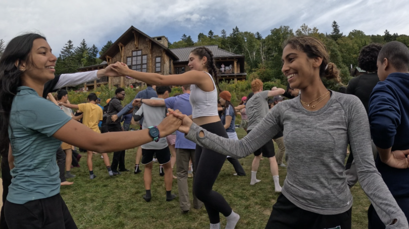  My trip leader Anushka and my friend Shirvani doing the Salty Dog Rag dance.