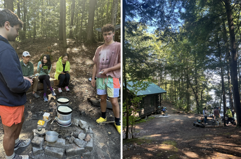 cooking food by the cabin