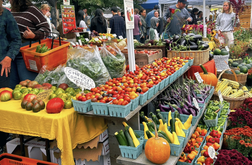 fresh and colorful vegetables at the farmers market