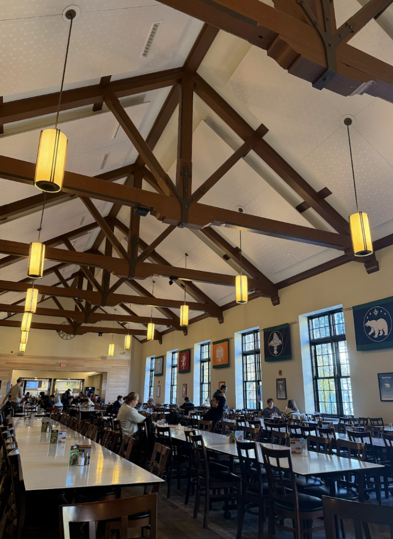 room with beams