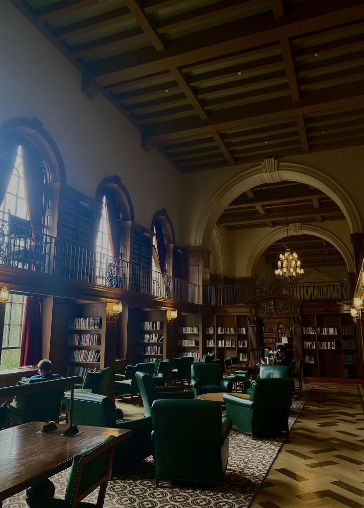 interior of old-timey library