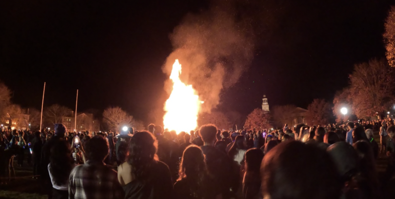 Our class ready to walk around the bonfire.