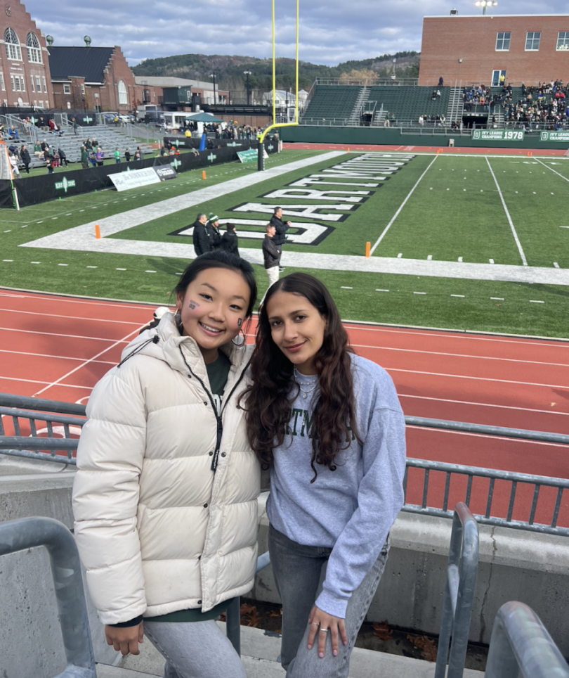 My friend Tara and I at the football game. 