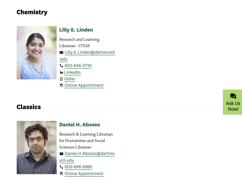 subject librarians