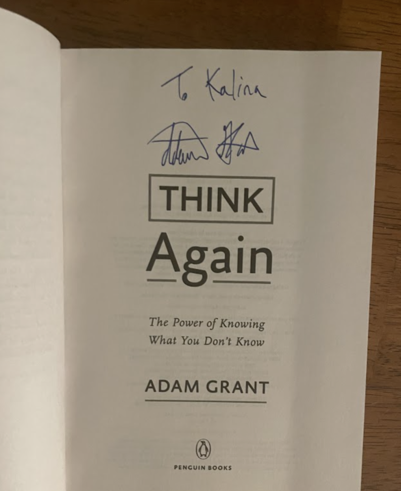 the inside of my signed book
