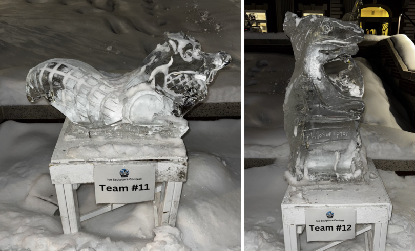 Two ice sculptures