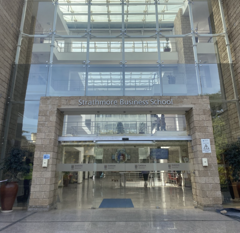A picture of the entrance of the Strathmore Business School.