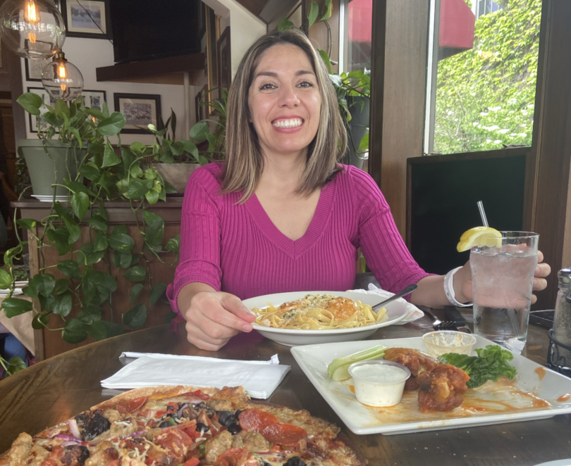 Photo of my mom at Molly's.