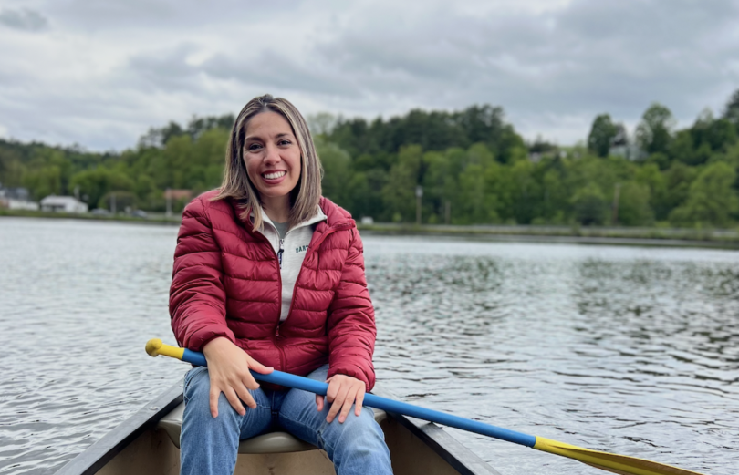 Photo of my mom in the Connecticut River.