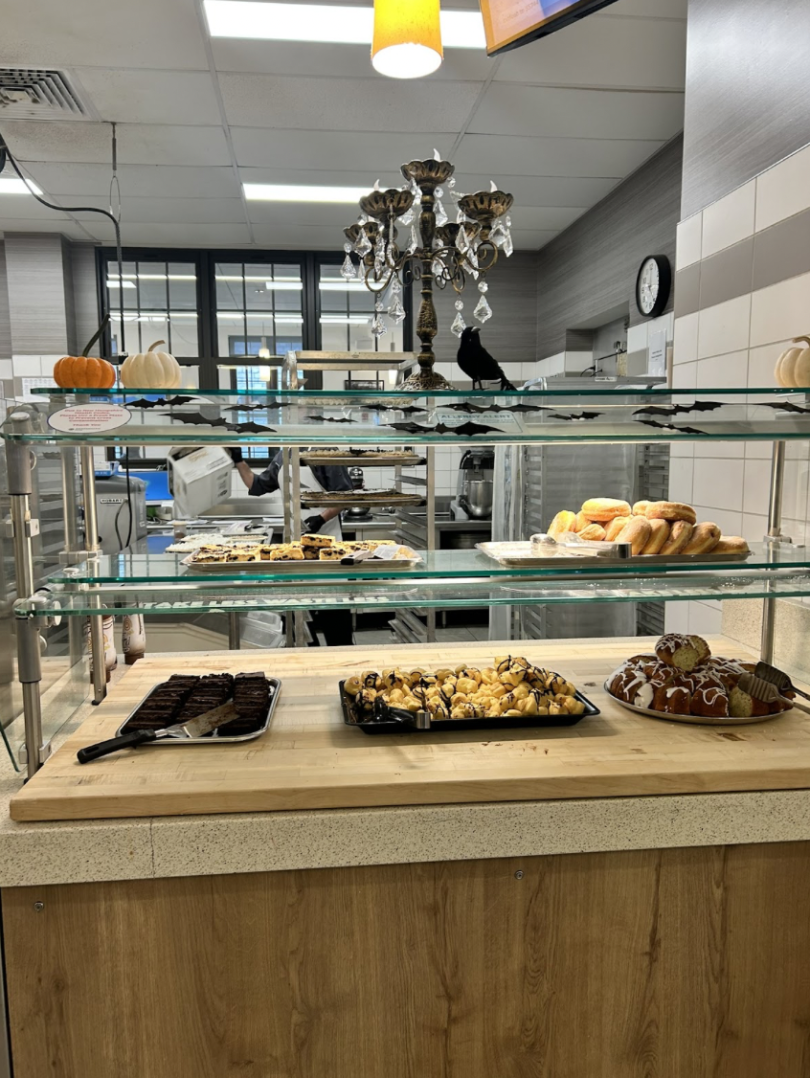 a counter with different desserts