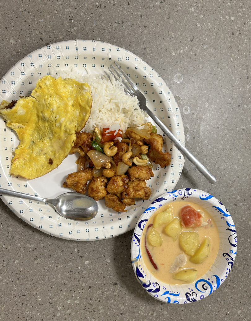 A picture of Thai food that my senior cooked