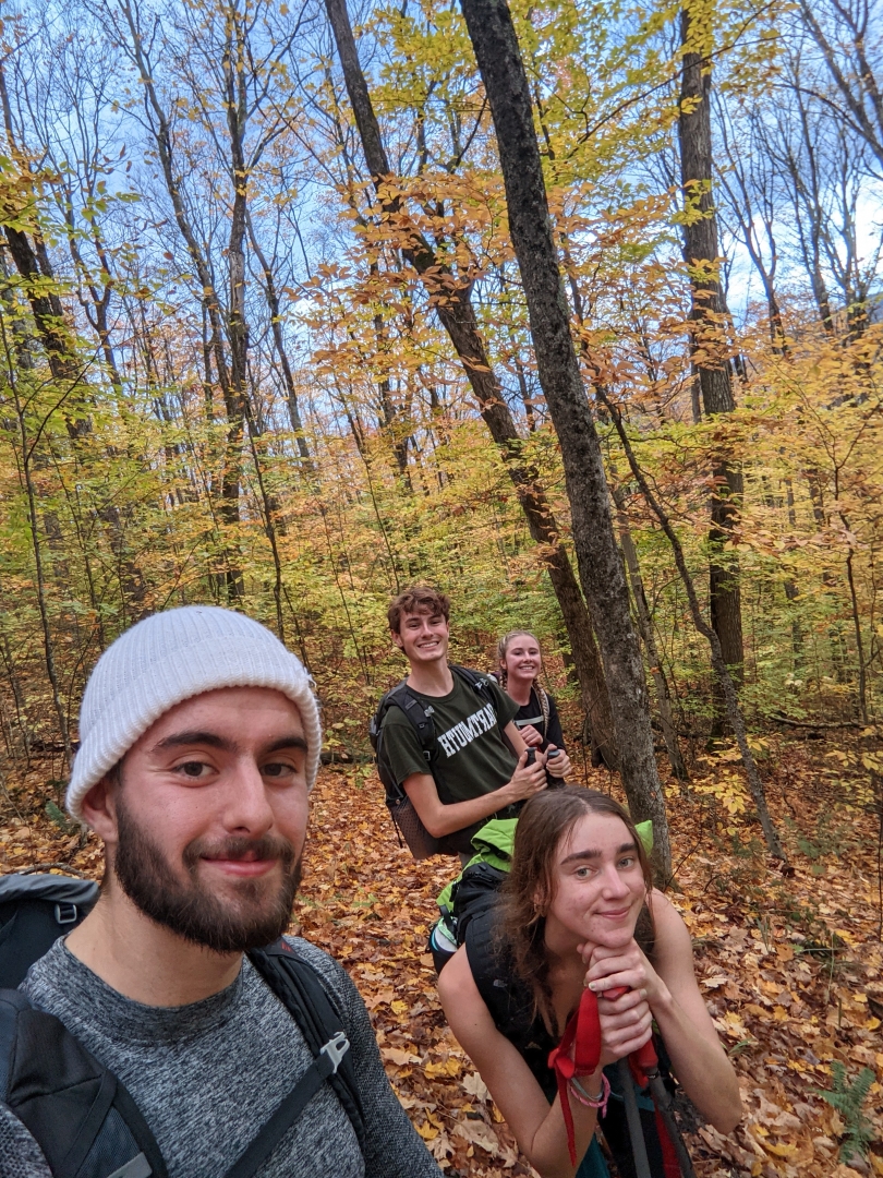 Us looking happy hiking! Us looking happy hiking!
