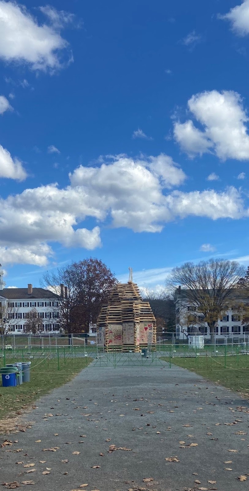 View of the Bonfire walking towards the Green!