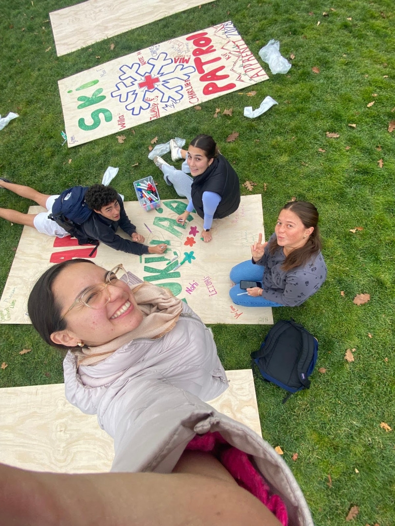 Photo of my friends and I adding our names to the "NAD" board. NAD stands for Natives at Dartmouth!