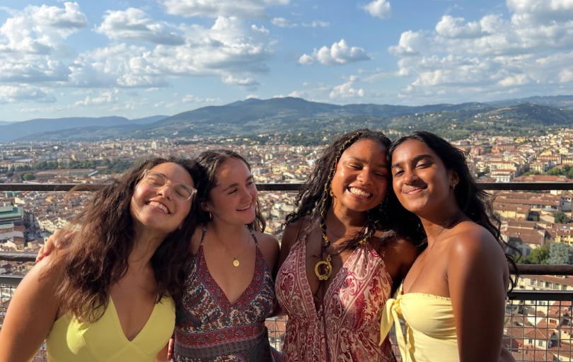 Photo of my friends and I soaking up all the sun and love at the top of the duomo in Florence!