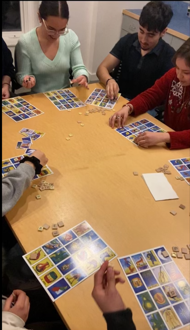 Photo of my friends and I playing lotería at the event held by the Mexican Student Association!