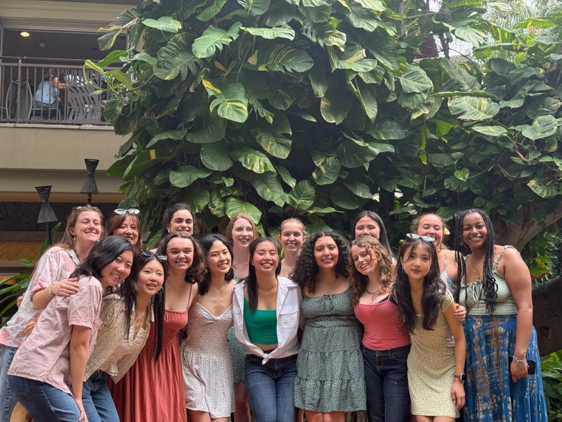 A group photo of the Rockapellas at the Royal Hawaiian Center