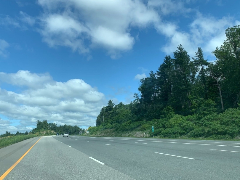 A view of empty lanes on an interstate