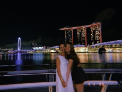 Me and My Mom in Front of Singapore's Famous Marina Bay Sands