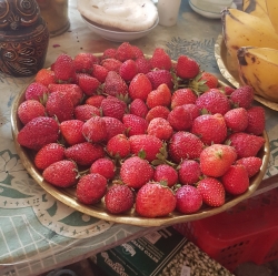 A plate of Strawberries