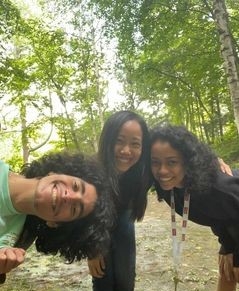 Antonio, Kate, and Julie at Nate's Garden