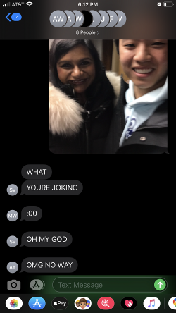 Nick's friends back home react to Mindy Kaling