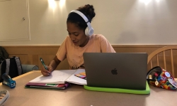 I typically spend my weekday evenings completing my readings and finishing up my homework inside the study rooms in McLaughlin!