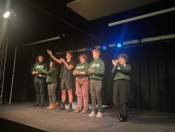 The cast of the Shakespeare Charity show taking their bow