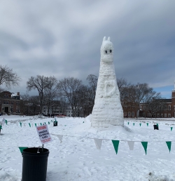 The Loch Ness Monster snow sculpture.