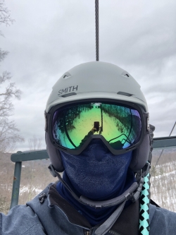 A selfie I took while on the ski lift.