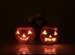 The Jack-o'-lanterns I carved with my parents.