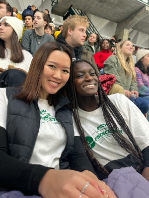 Joanna and Chelsea at Princeton Hockey Game