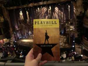Had to take the basic playbill picture, sorry guys Hamilton playbill a la Gabe