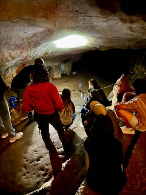 This was a picture taken inside the cave of Castillo while we were taking a tour with an archaeologist. 