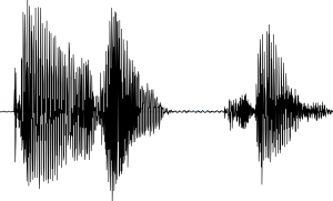 A spectrogram/soundwave in black on a white background.